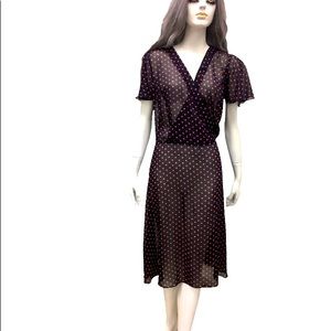 JBS Navy & Pink 40's Style Chiffon Dress 14